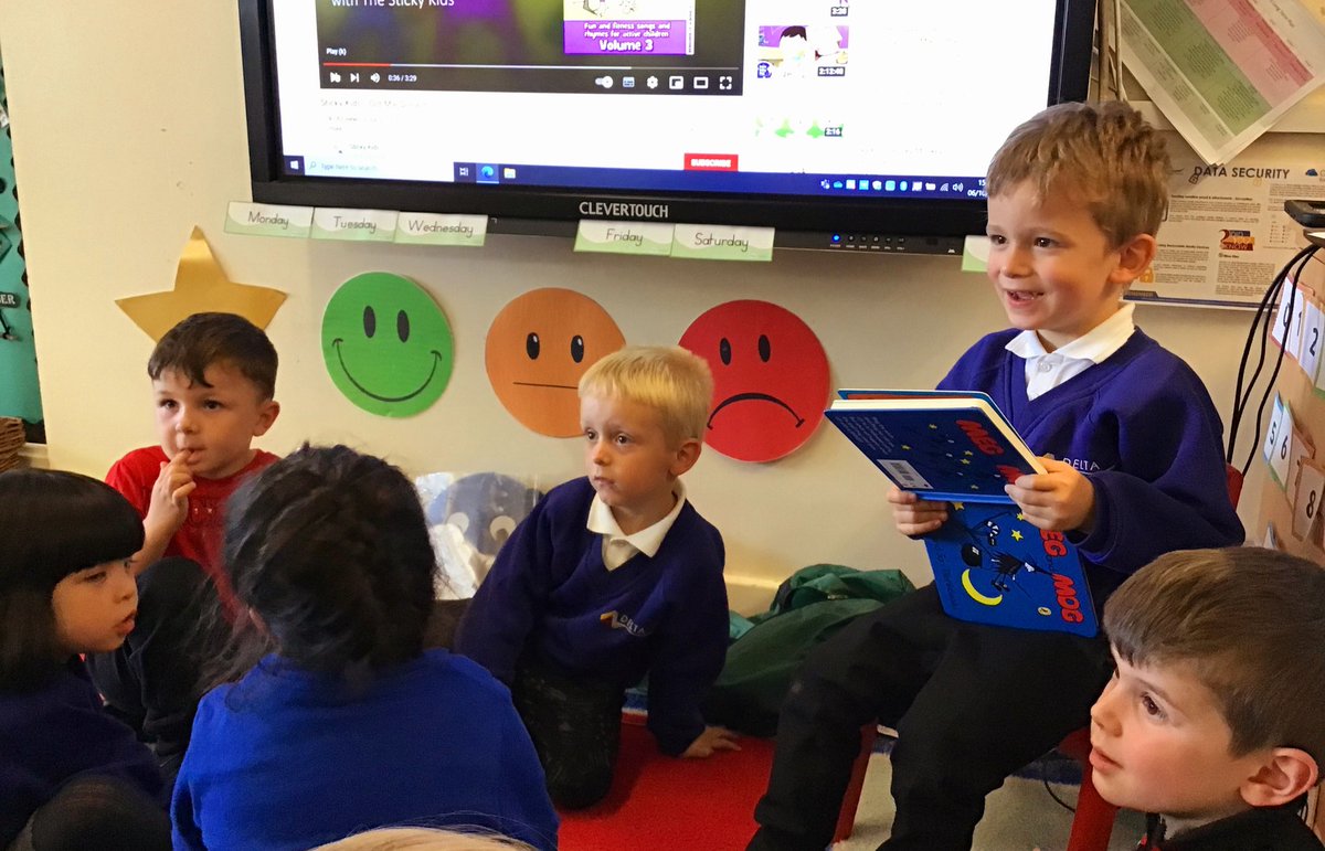 DeltaStrand's tweet photo. It was fabulous to see our youngest children being the Teacher!
In Nursery we started our new book this week, Meg and Mog, our children enjoyed retelling the story to each other, they included actions and a witchy voice! @DeltaStrand @Talk4Writing #DeltaStrandReading https://t.co/yKVR6R0s3l