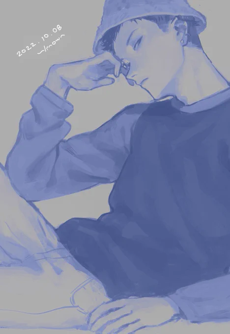 夕方に寝てしまって眠れなかったからちょっとだけおえかき 