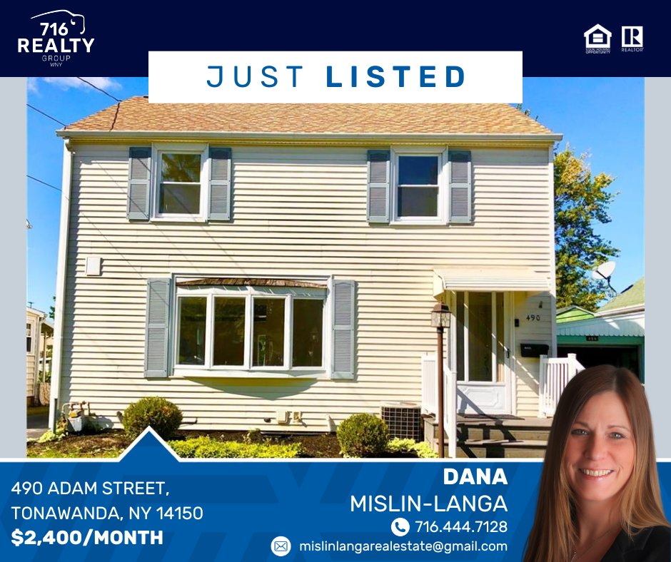 716RealtyGroup's tweet photo. 🚨 FOR RENT🚨
🏠490 Adam Street, Tonawanda, NY 14150
💰$2,400/Month
3 🛏️ 2 🛁
1,768  Sq Ft
Dana Mislin-Langa Licensed Real Estate Salesperson at 716 Realty Group WNY 
716.444.7128
.
.
.
#716RealtyGroupWNY #JustListed #BuywithUs https://t.co/CEWQ0X6WAP