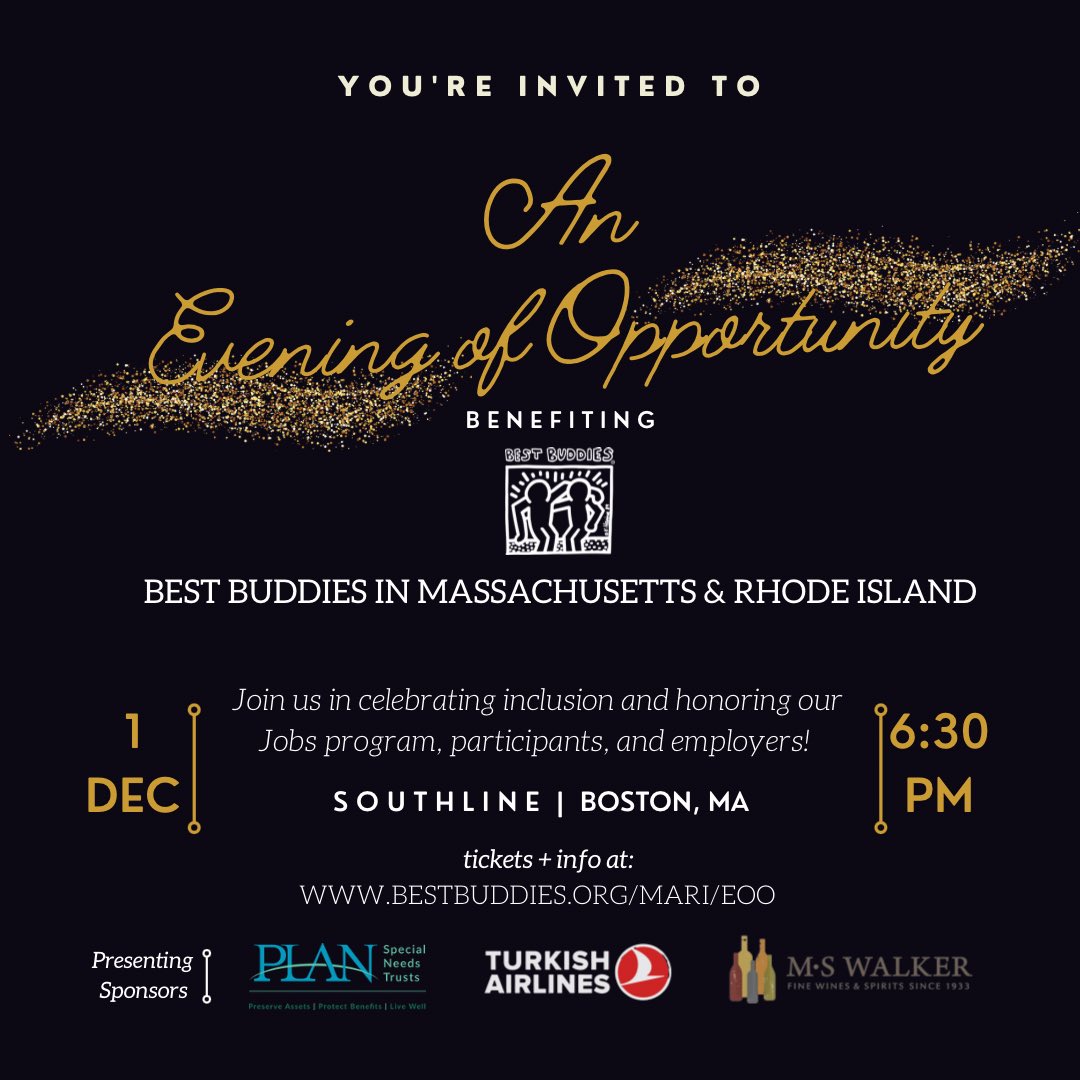 ✨12.1.22✨

Join us in celebrating inclusion in MA &amp; RI on Thursday, Dec. 1st.  

Tickets, schedule, and details can be found at bestbuddies.org/mari/eoo. 

We can’t wait to see you there! ⭐️