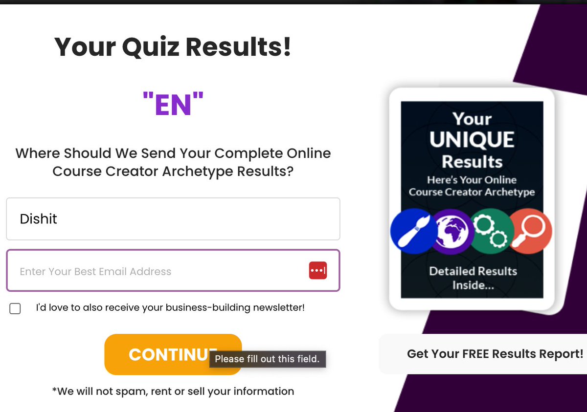 I took this online quiz about my course creator profile.  

The answer had me in tears.
 
I am of the type Engineer.😂

Do this quiz to know your course creator profile 

bit.ly/3Mi7j2E