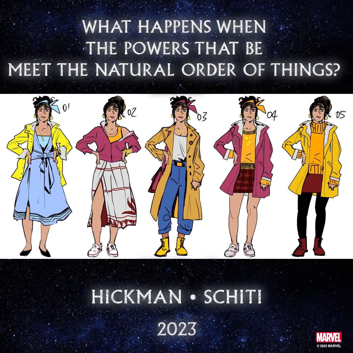 FerComics's tweet photo. Algunos diseños del nuevo proyecto de Hickman para #MarcelComics. Se sabe poco y nada todavia https://t.co/eESFSnTrS6