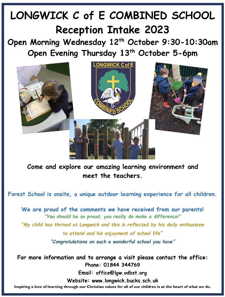 LongwickSchool's tweet photo. Are you looking for a school place for your child 2023-2024? Would you like to become part of Longwick C of E? https://t.co/GVDyfYqsuG https://t.co/E2ww9Ih6RD