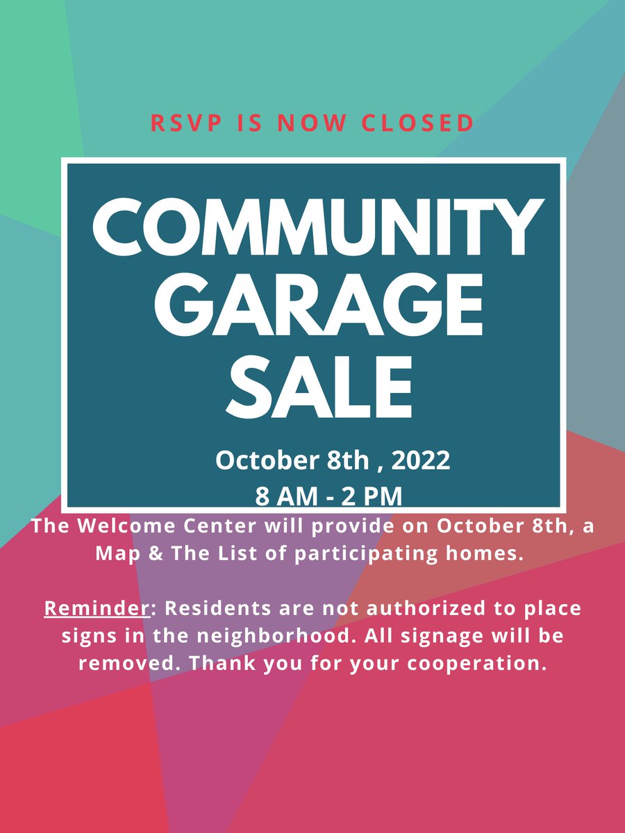 StarkeyRanch's tweet photo. TOMORROW is our Semi-Annual Garage Sale! The amazing residents of our community have partnered up with @abela_story_co to host the Marjorie’s Hope Donation Truck. The Bean Bar Co. will be at Whitfield Park too!  #starkeyranch #starkeyranchlifestyle #communitycomingtogether https://t.co/iddmLRTVph