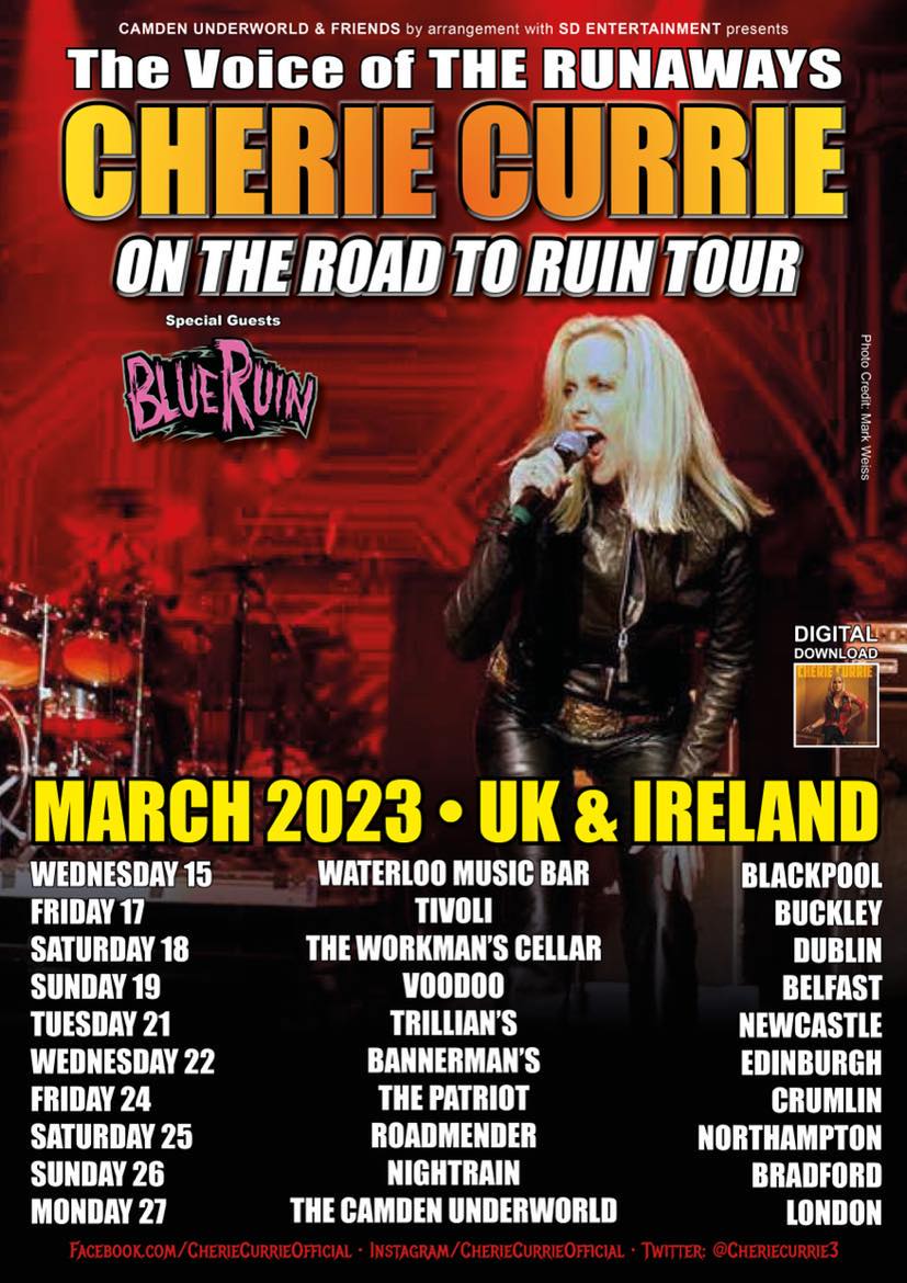 Very excited!!  My sis <a href="/CherieCurrie/">TheSexiestBitch</a> is hitting the road again!!  She's just phenomenal on stage and I'm hoping all my Brits &amp; Irish pals get to see her!!  Brava, Cherie!!