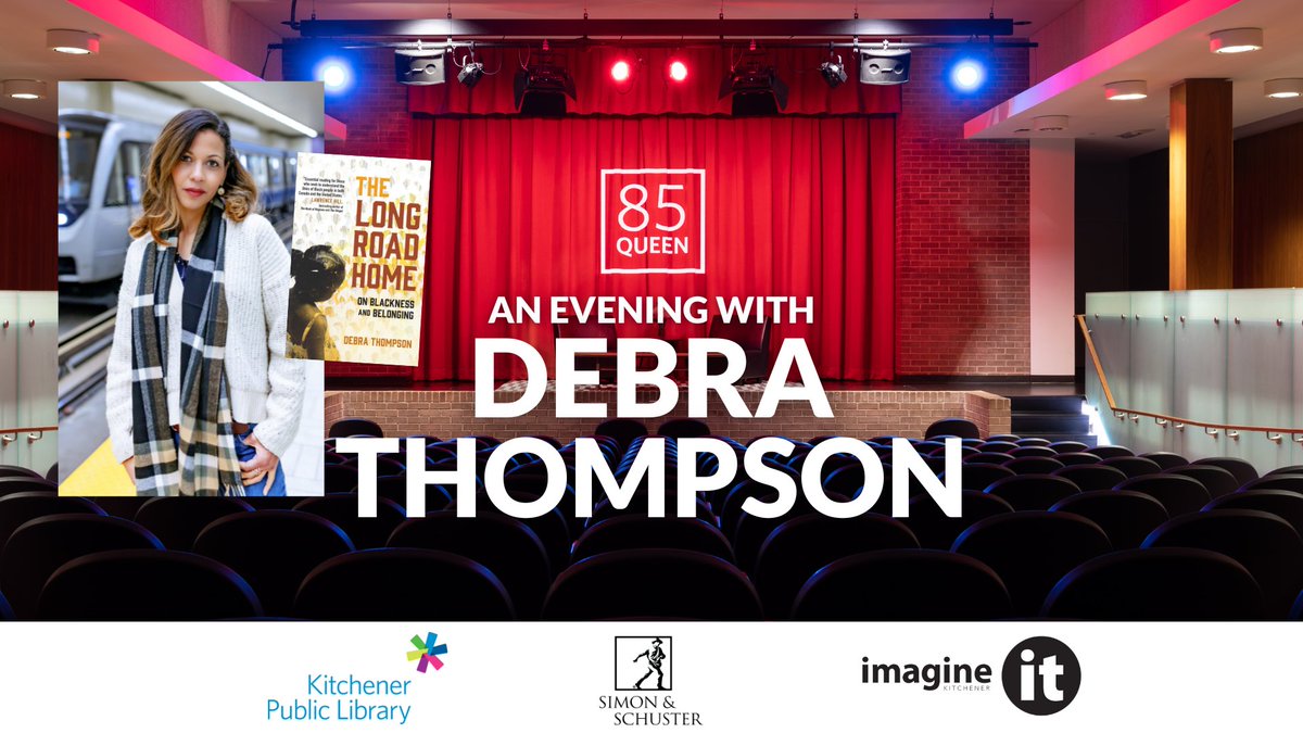 KitchLibrary's tweet photo. Our fantastic fall line-up for #85Queen continues on Wednesday, October 26 with @debthompsonphd. Thompson will be discussing her work "The Long Road Home" for which she is a finalist for the Writers' Trust Nonfiction prize. Get your tickets now: https://t.co/0C3LQNniOM https://t.co/0nCsgAa0Dq