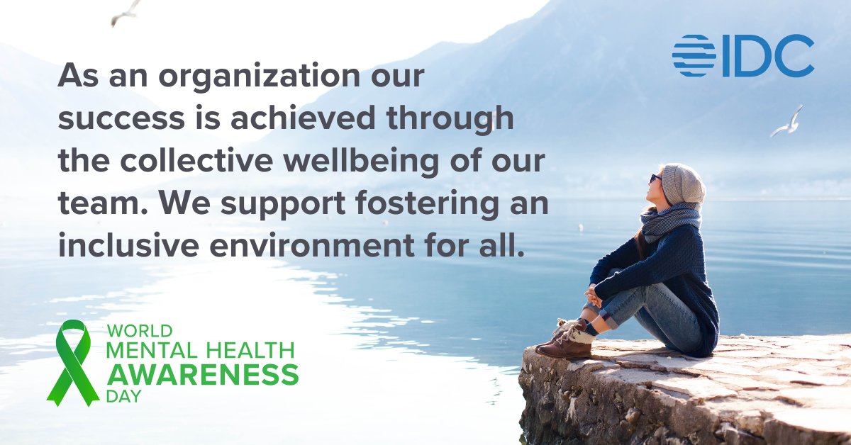 To mark #GlobalMentalHealthAwareness, we at IDC believe in the importance of highlighting mental health. We will maintain our commitments in ongoing education about mental health and employee wellness. #WorldMentalHealthDay #TogetheratIDC