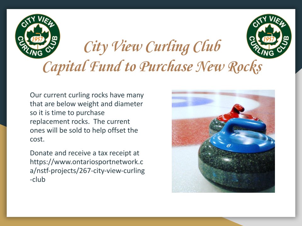 cityviewcurling's tweet photo. Help CVCC purchase new curling rocks by donating to our New Rocks Capital Fund at https://t.co/ULak2ttjn2 https://t.co/ZeaoTCbGkh