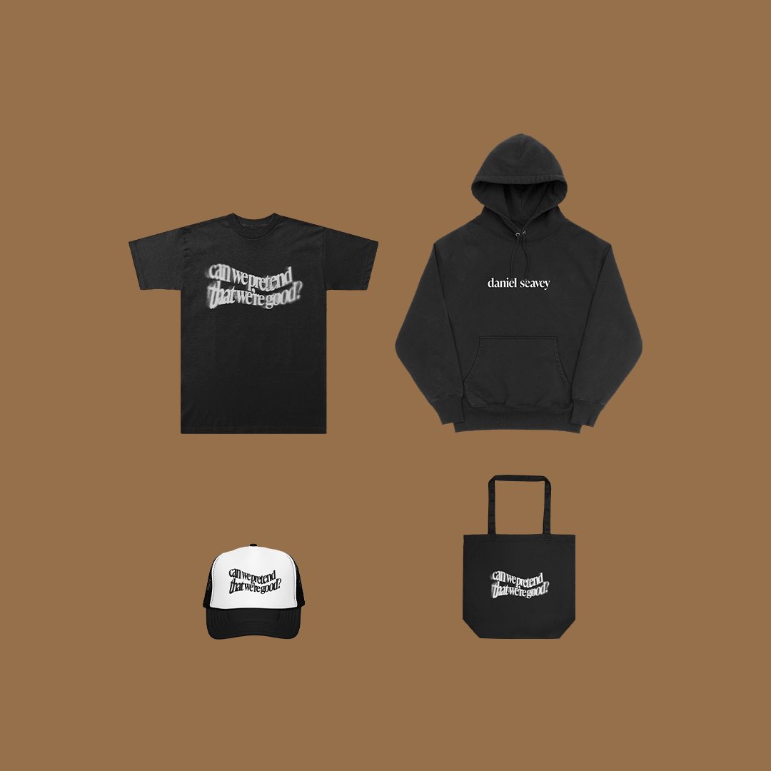 SeaveyDaniel's tweet photo. CAN WE PRETEND THAT WERE GOOD? MERCH AVAILABLE NOW 🤍

https://t.co/2dOH94hSul https://t.co/MWCjyV19Xd