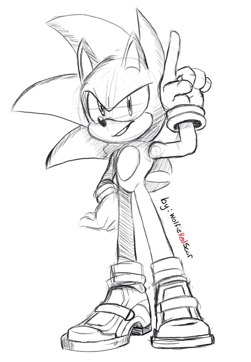 WRedscar's tweet photo. I Felt like sketching sonic today😁🦔 https://t.co/DPups6Yqyc