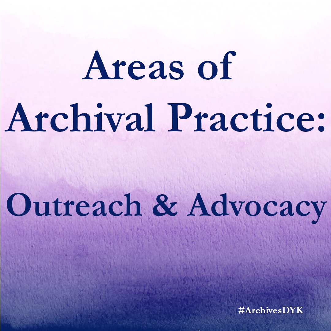 avila_archives's tweet photo. Outreach promotes use of archival holdings by broader programming &amp; educational opportunities. Advocating for importance/usefulness of your collections is the best way to get necessary resources to preserve them. #ArchivesDYK #ArchivesHashtagParty #ArchivesMonth https://t.co/wTyytsT37U