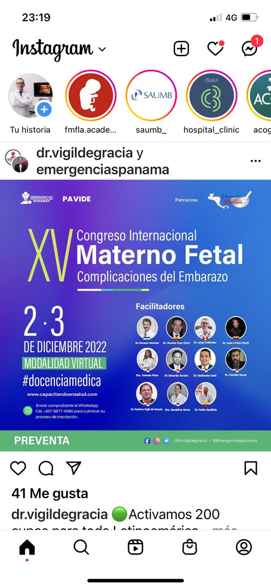Contento de estar en el Congreso Internacional Materno Fetal.
