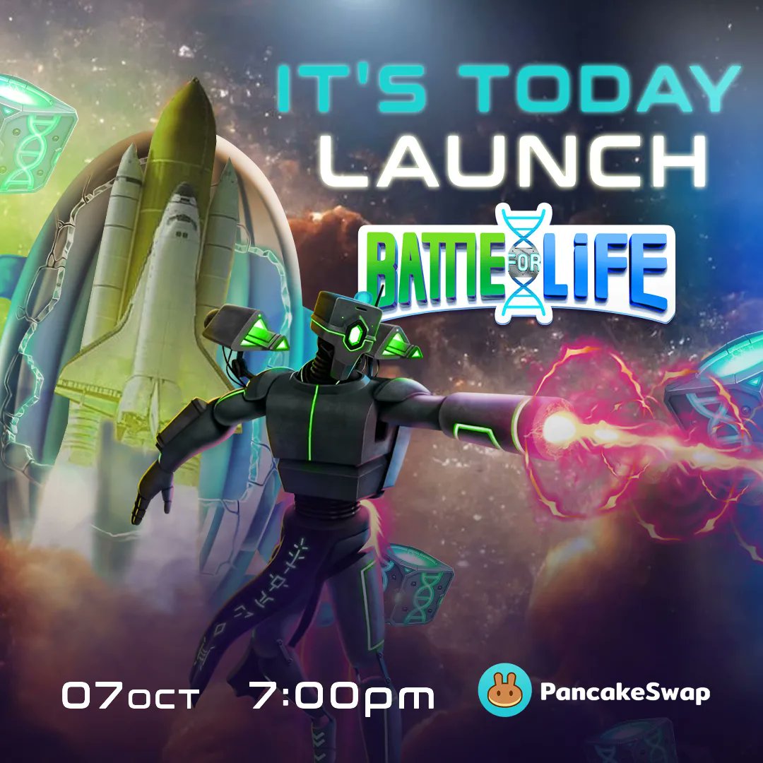 launch today at 19:00 pm on pancakeswap. 

#community #NFTgaming #Launch