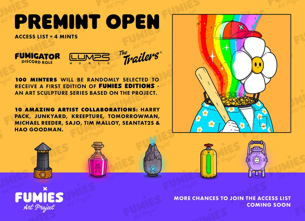 FumiesNFT's tweet photo. PREMINT IS NOW OPEN 🥳🌈

https://t.co/BSyP1fTpFI https://t.co/Z0PDiQUaYn