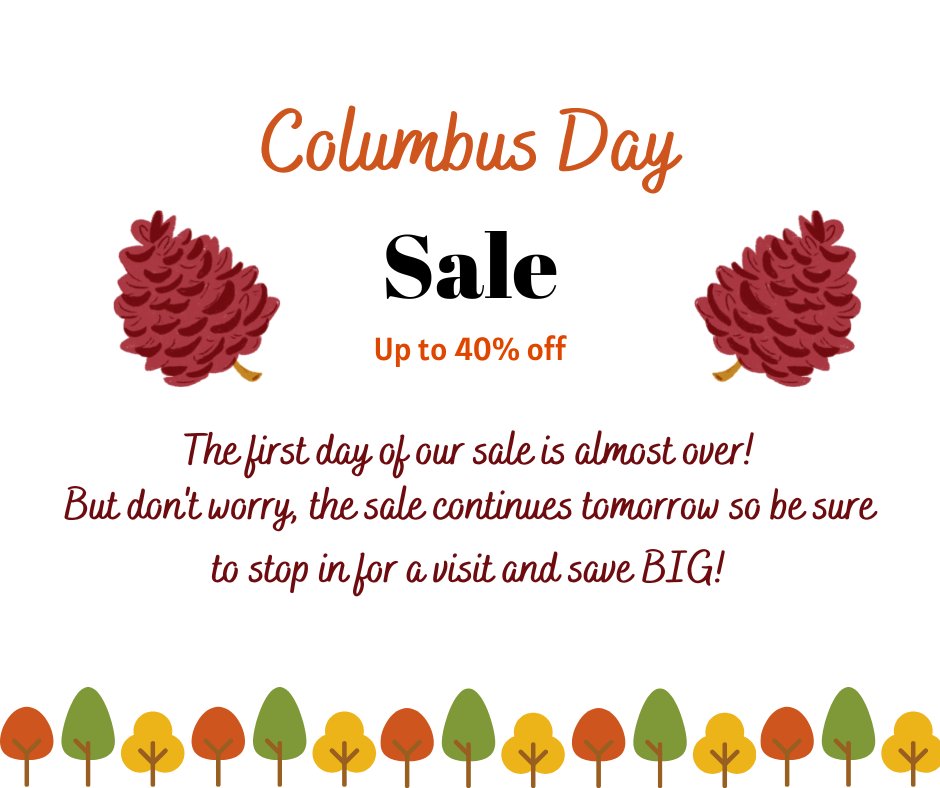 SoundFeet's tweet image. The sale continues tomorrow! Be sure to hurry in and grab your favorite brands and save big!!
#columbusdaysale #sale #tentsale #sidewalksale #greenville #obx #edenton #showoffyoursoundfeet #save #nagshead #corolla #kittyhawk #powellspoint #duck