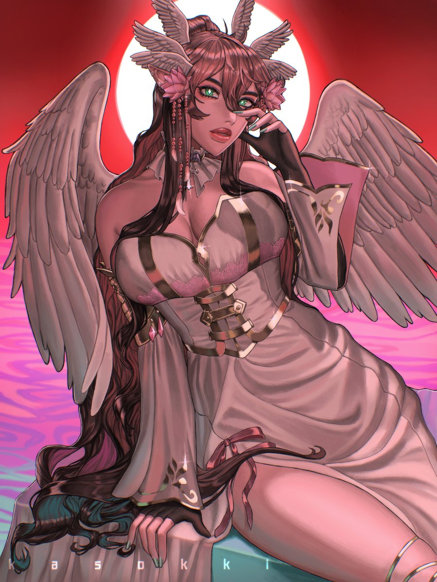 kasokki1's tweet image. Commission work for @luvhoasen 🌸🌸 #art #commissionsopen #artistsontwitter