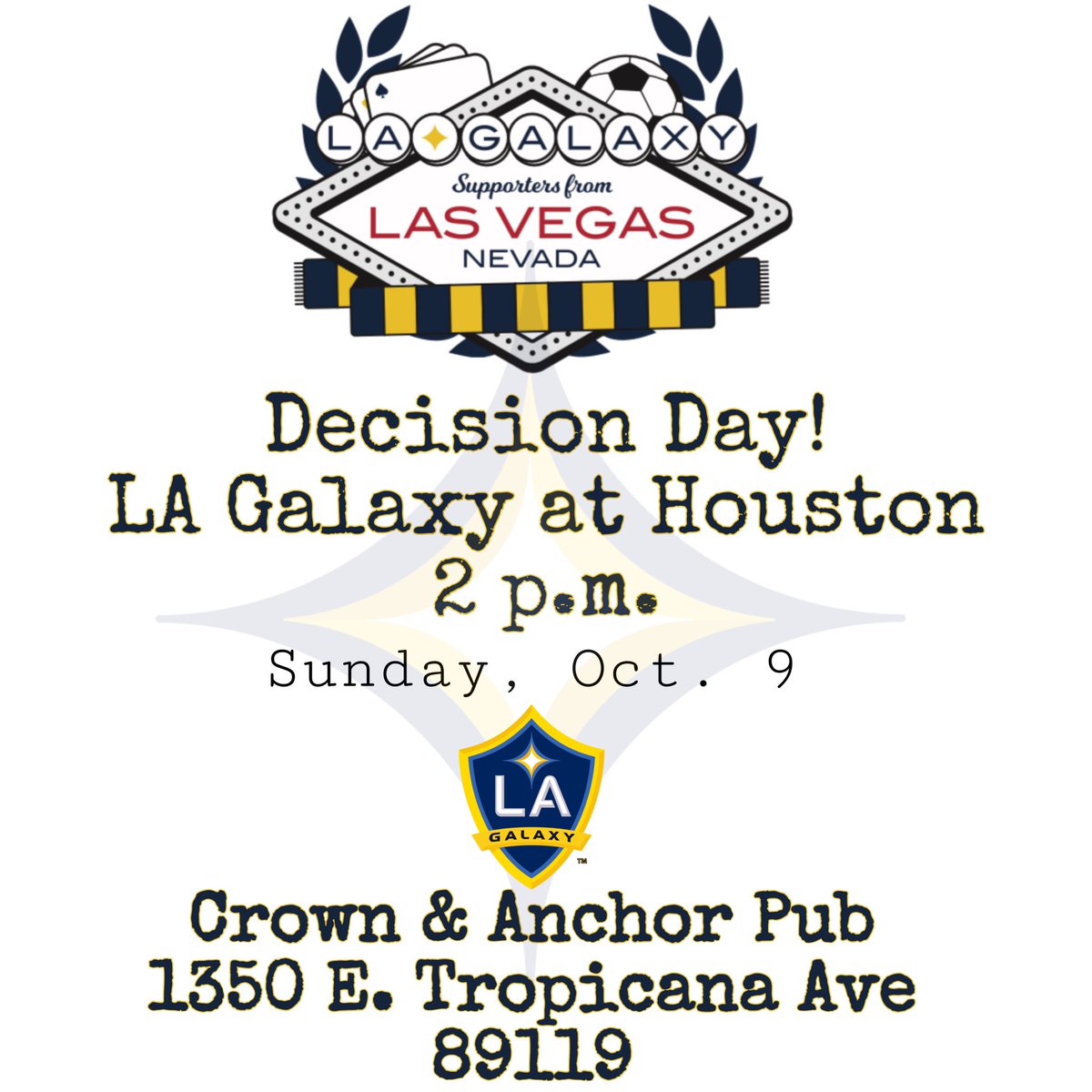 LAGalaxyFanTalk's tweet photo. Come hang out on Sunday if you’re in Vegas. G’z up! #LAGalaxy https://t.co/N2tyQwiq3A
