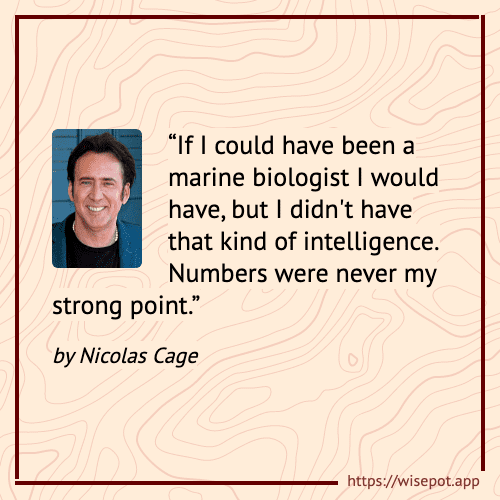 wisepotapp's tweet photo. Nicolas Kim Coppola (born January 7, 1964), known professionally as Nicolas Cage, is an American actor and filmmaker. Cage has been nominated for numerous major cinematic awards... 👉 https://t.co/sCETr5gg2f

#wisepot #nicolascage #marinebiologist https://t.co/wql2kW3wXV