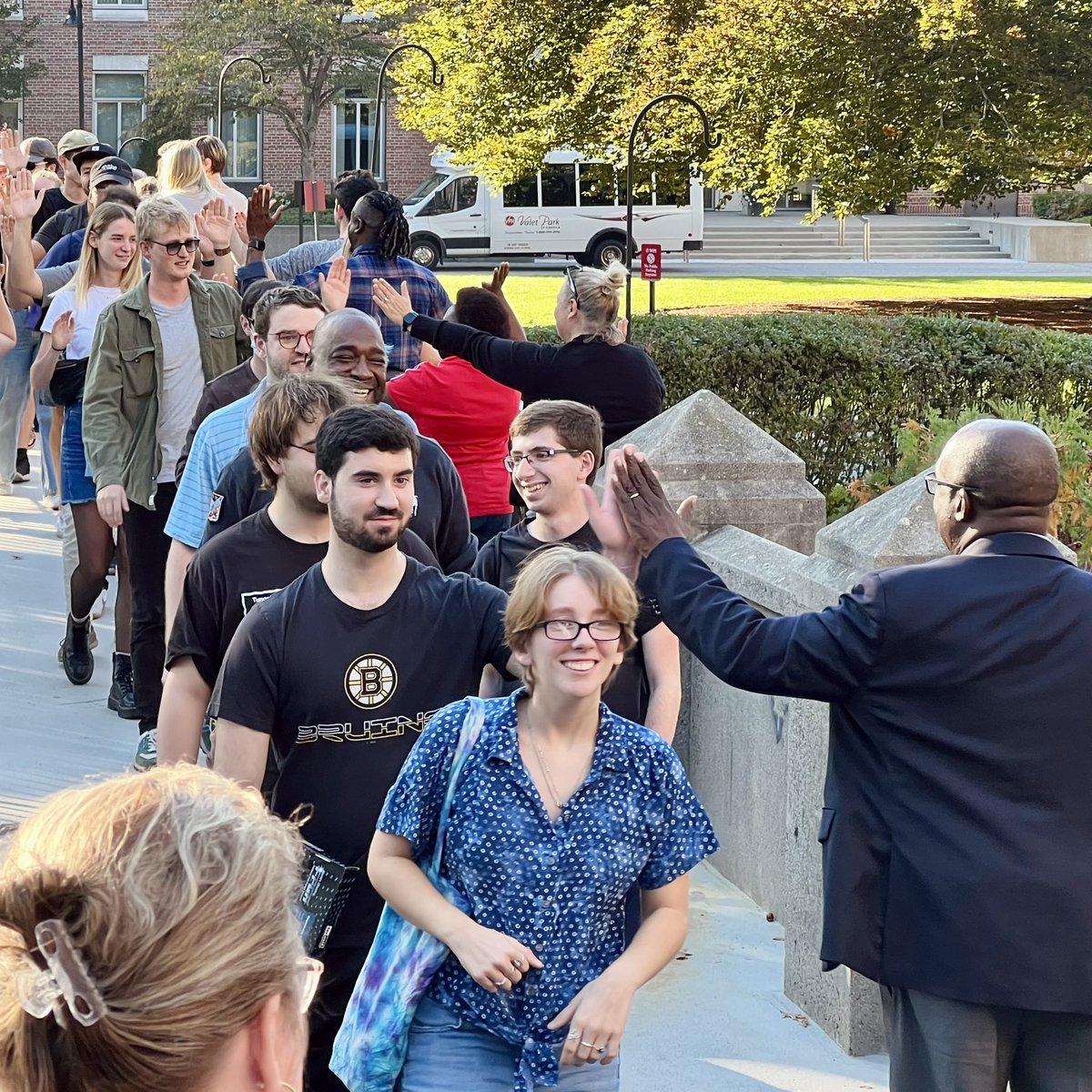 WPI's tweet photo. A world of opportunities is just on the other side… The tradition of new graduate students crossing Earle Bridge continues! https://t.co/3wo4muSuyF