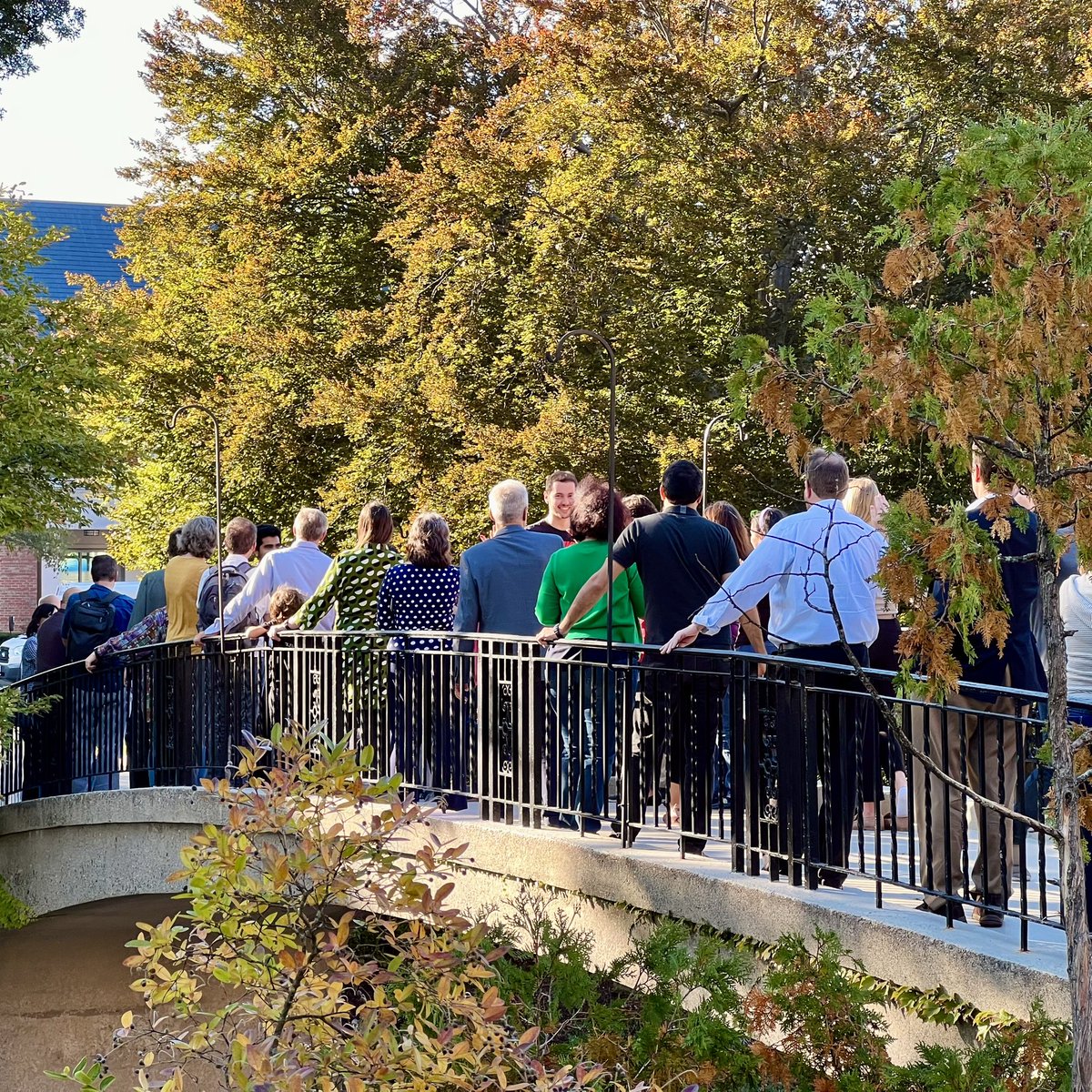 WPI's tweet photo. A world of opportunities is just on the other side… The tradition of new graduate students crossing Earle Bridge continues! https://t.co/3wo4muSuyF