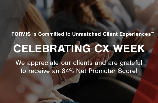 As a top 10 professional services firm, <a href="/FORVIS/">FORVIS</a> is committed to providing an Unmatched Client Experience. To celebrate #CXDay, we’re inviting you to learn more about our dedication to serving you. bit.ly/3Tn8C31