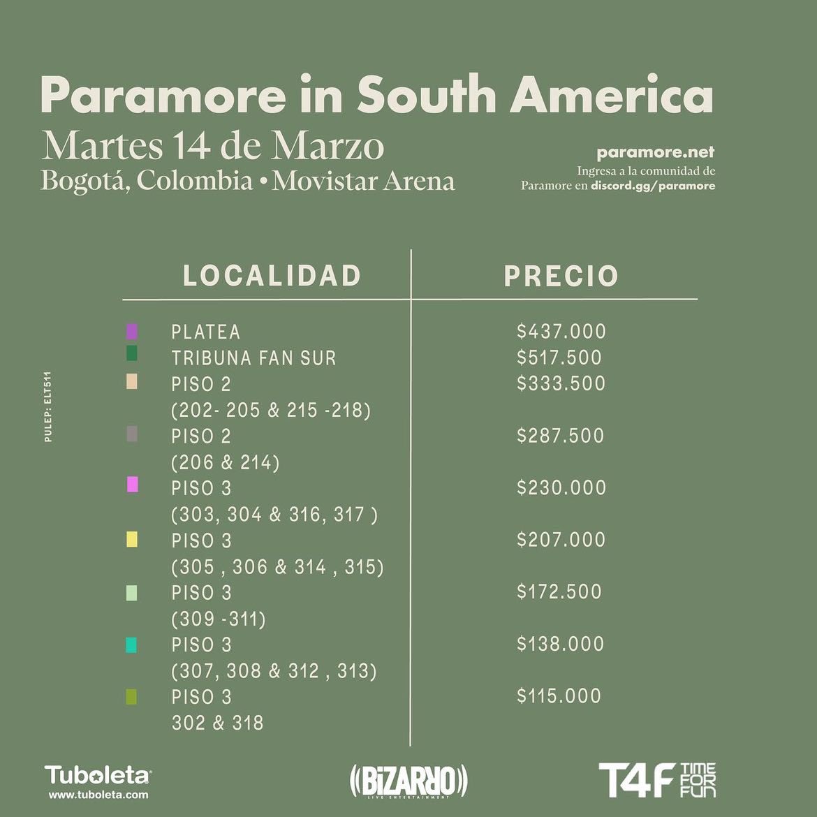 musictrendscol's tweet photo. ¡YA TENEMOS LUGAR Y BOLETERÍA! 🧡

@paramore se presentará en el @MovistarArenaCo el 14 de Marzo de 2023 ✨

Preventa @MovistarCo para #ParamoreEnColombia 🇨🇴 inicia MAÑANA 🚨 

A partir de la próxima semana podrán adquirir sus entradas a través de @TuBoletaNews 🎫 https://t.co/azA0V2COt3