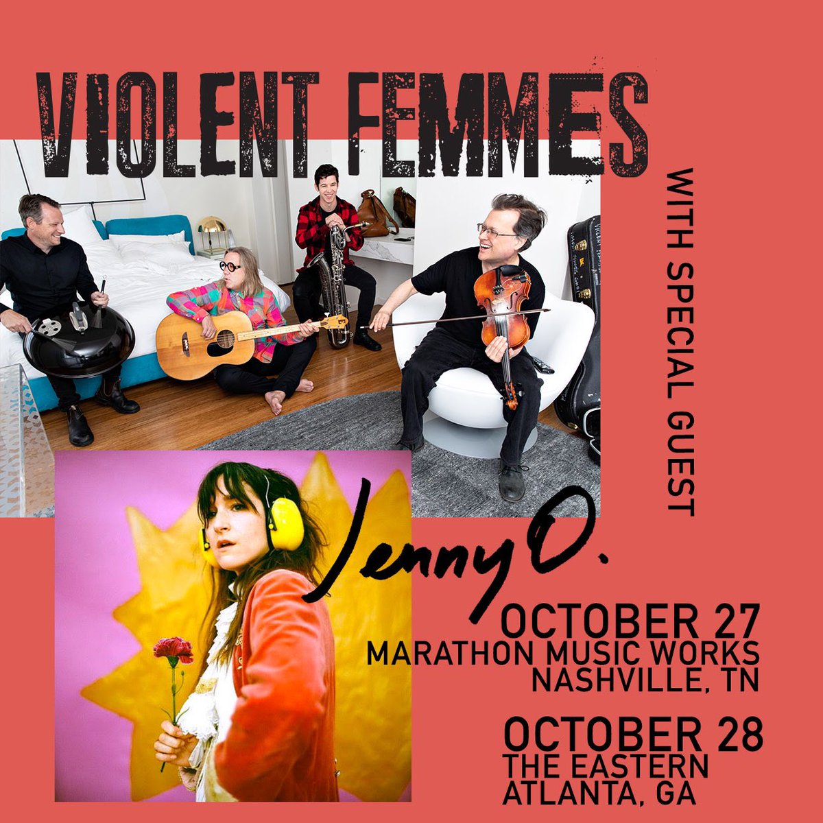 We’re happy to announce that @jjjennyo will be opening at our shows in Nashville and Atlanta! Vfemmes.com/tour
