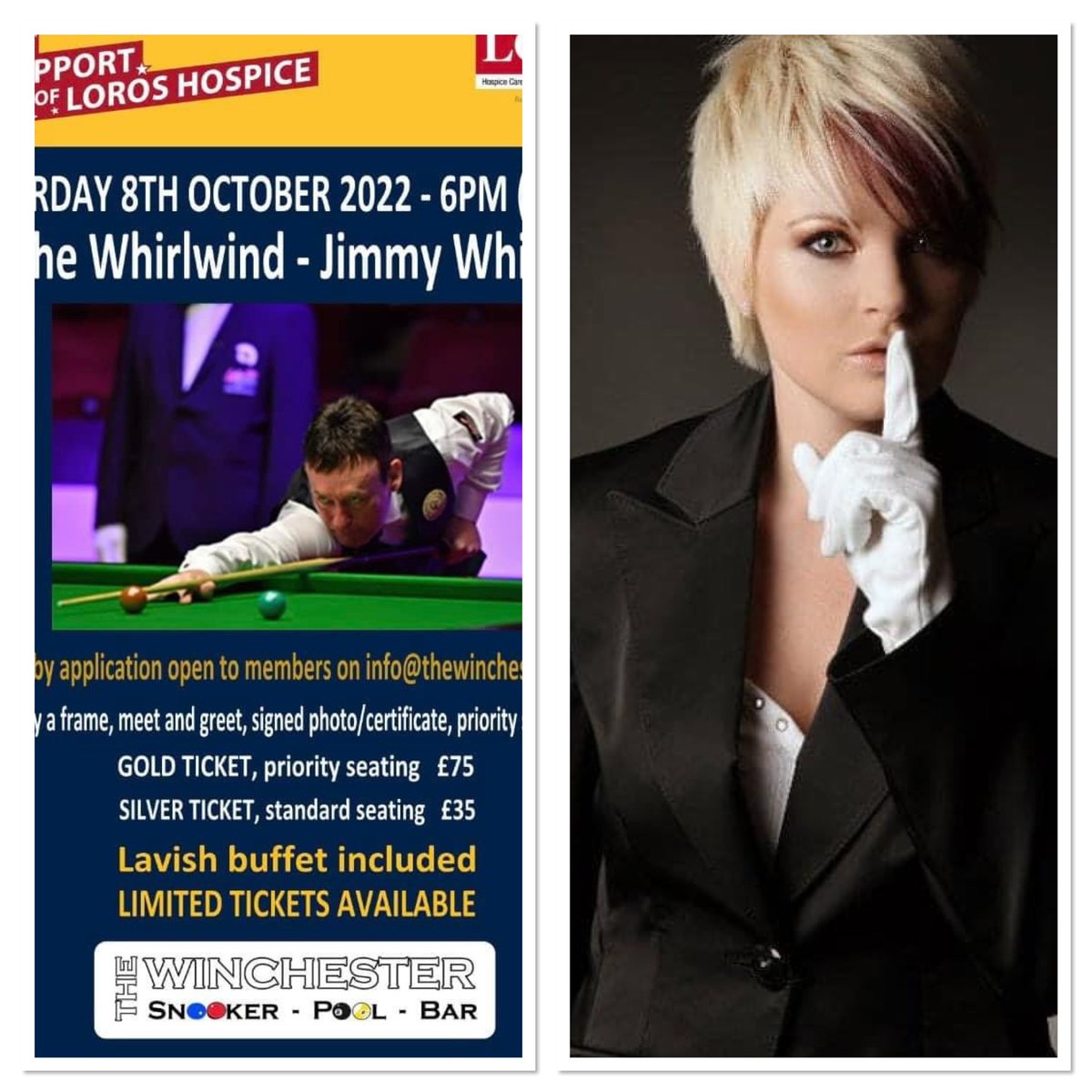 Femaleref's tweet photo. So looking forward to reffing this tomorrow eve ๐คฉ #snookerexibition #thewhirlwindjimmywhite #thewinchester #femaleref #snookerandpoolref #lovemyjob #luckygirl ๐ https://t.co/a6YrMRQLW8