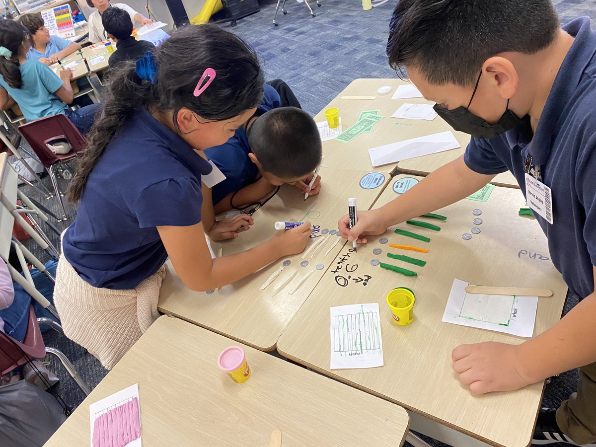 lobravo1's tweet photo. Today we explored decimals with play doh and connected it to money. We represented the value using concrete models. @ExplorersCol #4thgradeDual https://t.co/GAc5gsxeIP
