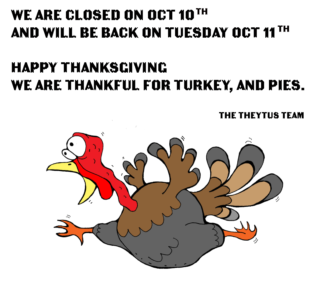 We are Thankful we get the day off...lol
See ya on Tuesday