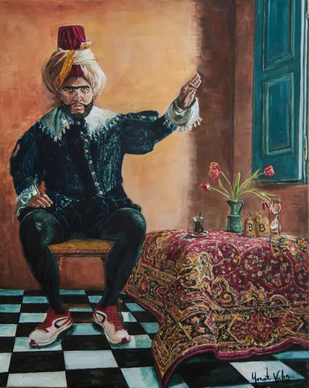 scarcedotcity's tweet photo. A Brave New World
🎨 oil on canvas by @yonatvaks 

On display &amp; up for auction at @BitcoinConfEUR https://t.co/nYrfxWumWU