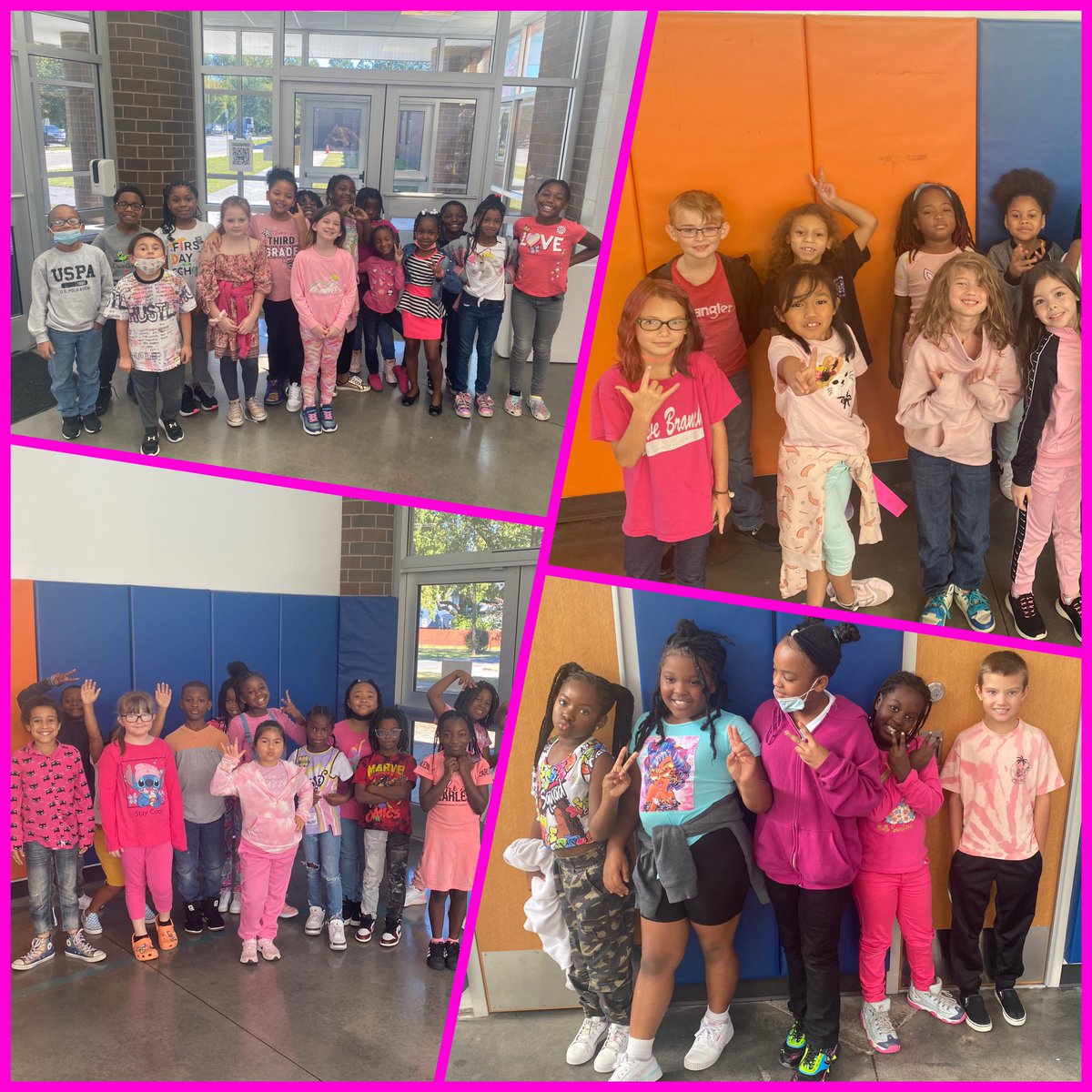CradockES's tweet photo. Way to go Eagles!!! Today we wore PINK in support of Breast Cancer Awareness month!!! Check out some of our CRES Eagles for PINKOUT FRIDAY!!! 💕🎉💕 #PinkOut #CRES #ppsStrong @PortsVASchools @JolleyLa https://t.co/r2yRLU90gF