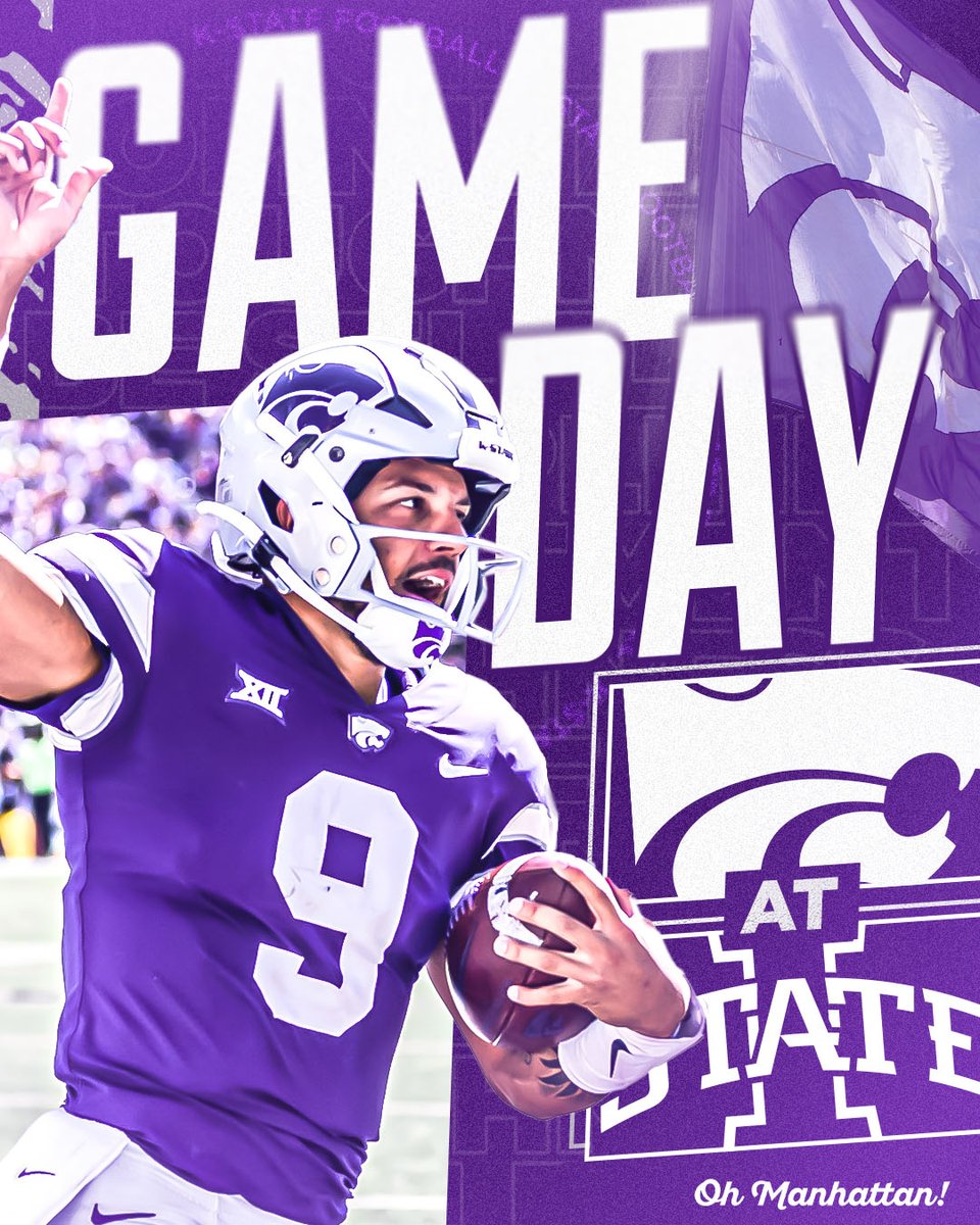 kstatesports's tweet photo. GAME DAY

🆚 Iowa State - 6:30 PM 
📺  https://t.co/0x111rcvfd (ESPNU)
🎙 https://t.co/LOU28O5DG5
📊 https://t.co/EhqqsUg2WM

#KStateFB ⚒ https://t.co/VqsT9nEdDr