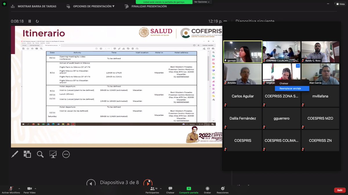 COEPRISS's tweet photo. Coepriss estuvo presente en #reunionvirtual de @COFEPRIS para revisar la logística para la próxima auditoría de la Unión Europea al Sistema de Inspección y Certificación de Productos de la Pesca en México. En este encuentro virtual también participó Colima.
#SaludConSentidoSocial https://t.co/CLjtr4aIVt