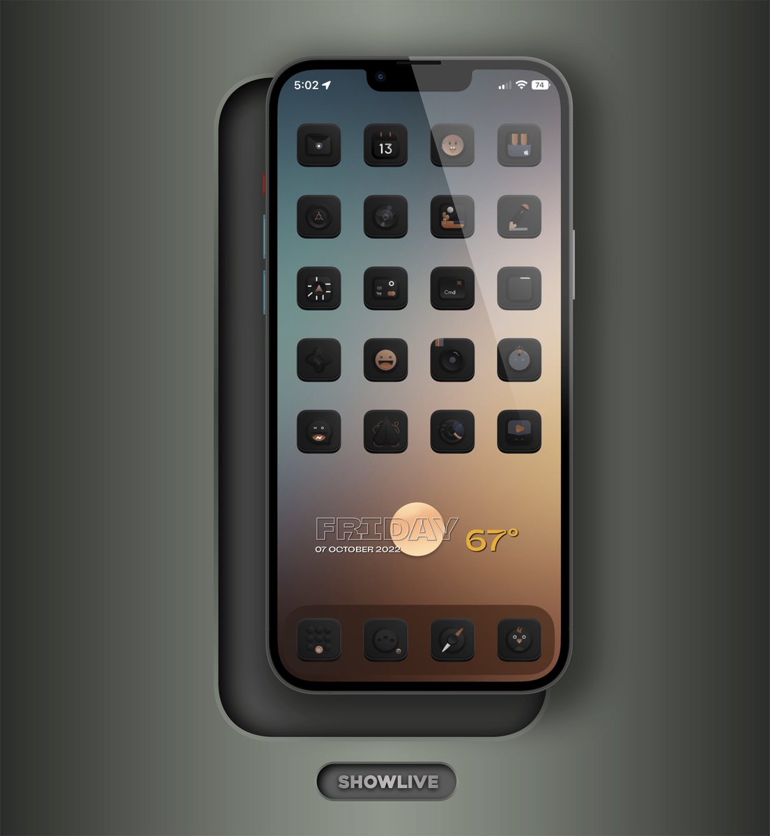 BeardedOS's tweet photo. Wall: @noir_arts 🔥

Setup: @TeboulDavid1 💥

Icons: @boots6972 👨🏻‍🍳🤌🏻

Brought to you by:  @SeanKly &amp; #ShowTeam! 🫡

#ShowLive19 #NoJailbreak #ShowCuts #ShowLive #iOS16HomeScreen #iOSHomeScreen #Shortcuts #StockiOS16 #iPhone12Pro #iOS16 #Wallpaper #iOSWallpaper #icons #iOS #Apple https://t.co/nEa86pwKtj