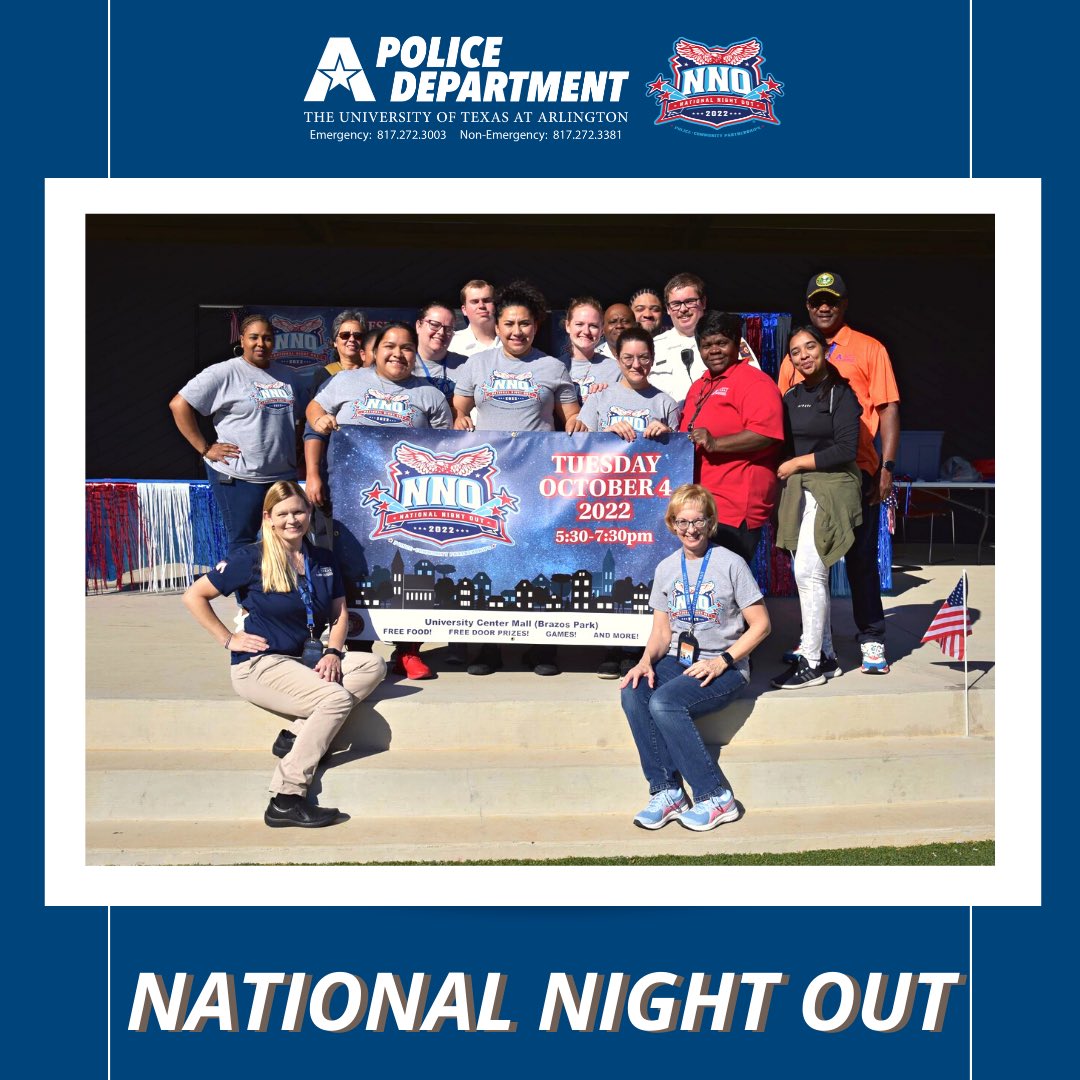 UTAPolice's tweet photo. Last night's National Night Out event was a success! Thank you to everyone who came out and supported police-community partnerships for a safer campus! This is truly a collaborative event and we appreciate all of the support from our on-campus and off-campus partners.
#utapd https://t.co/L1bdsRR7uW