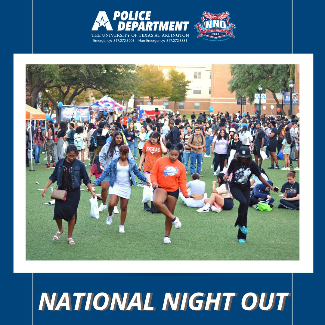 UTAPolice's tweet photo. Last night's National Night Out event was a success! Thank you to everyone who came out and supported police-community partnerships for a safer campus! This is truly a collaborative event and we appreciate all of the support from our on-campus and off-campus partners.
#utapd https://t.co/L1bdsRR7uW
