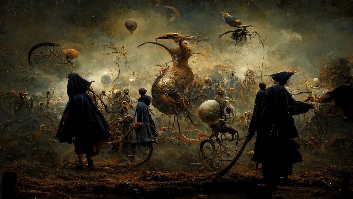 franksynowicz's tweet photo. Phantasmagorical pilgrimage
#collaboratewiththemachine #digitalart #surrealart #aiart #ai #Phantasmagoricalpilgrimage https://t.co/rN3CARvhZr