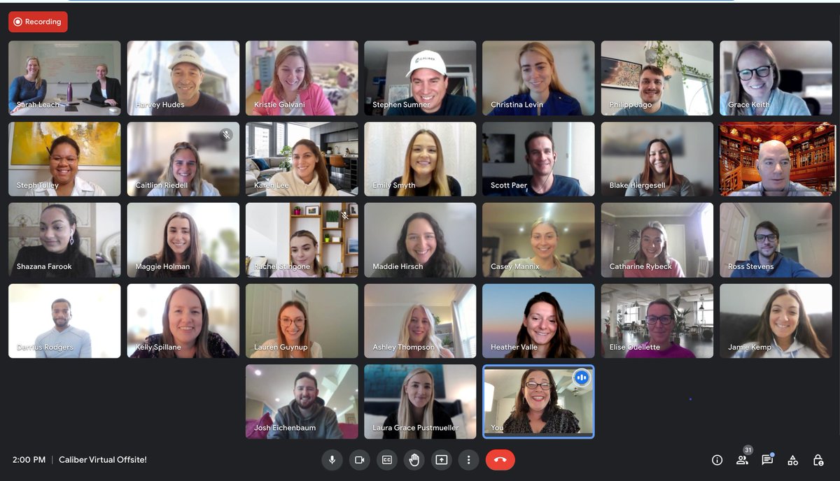 We had an uplifting and exciting Caliber virtual team off-site retreat today! Full of big ideas, laughs, good snacks and personal and team development. 

🎯 Want to join our team? Search openings here: calibercorporate.com/careers/

#CompanyCulture #CaliberCulture #PRJobs #Team