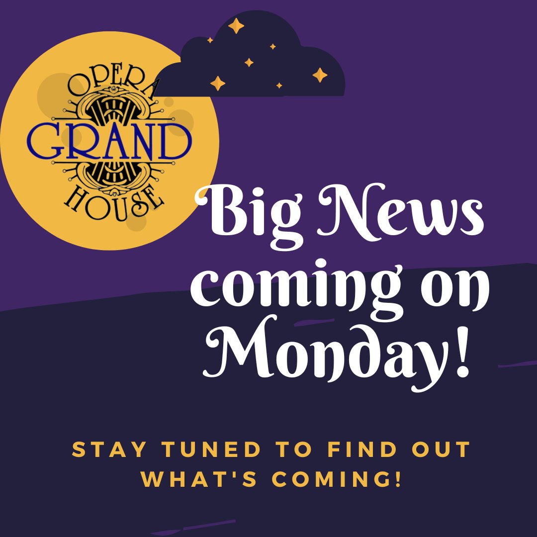 GrandOperaDBQ's tweet photo. The rumors are true...We are not doing a Haunted House this year.

But we do have a BIG ANNOUNCEMENT coming on Monday!

What could it be....? 

Here's a Hint: 
🔥🧹🔪🚿 https://t.co/iv7ZyuZUvm
