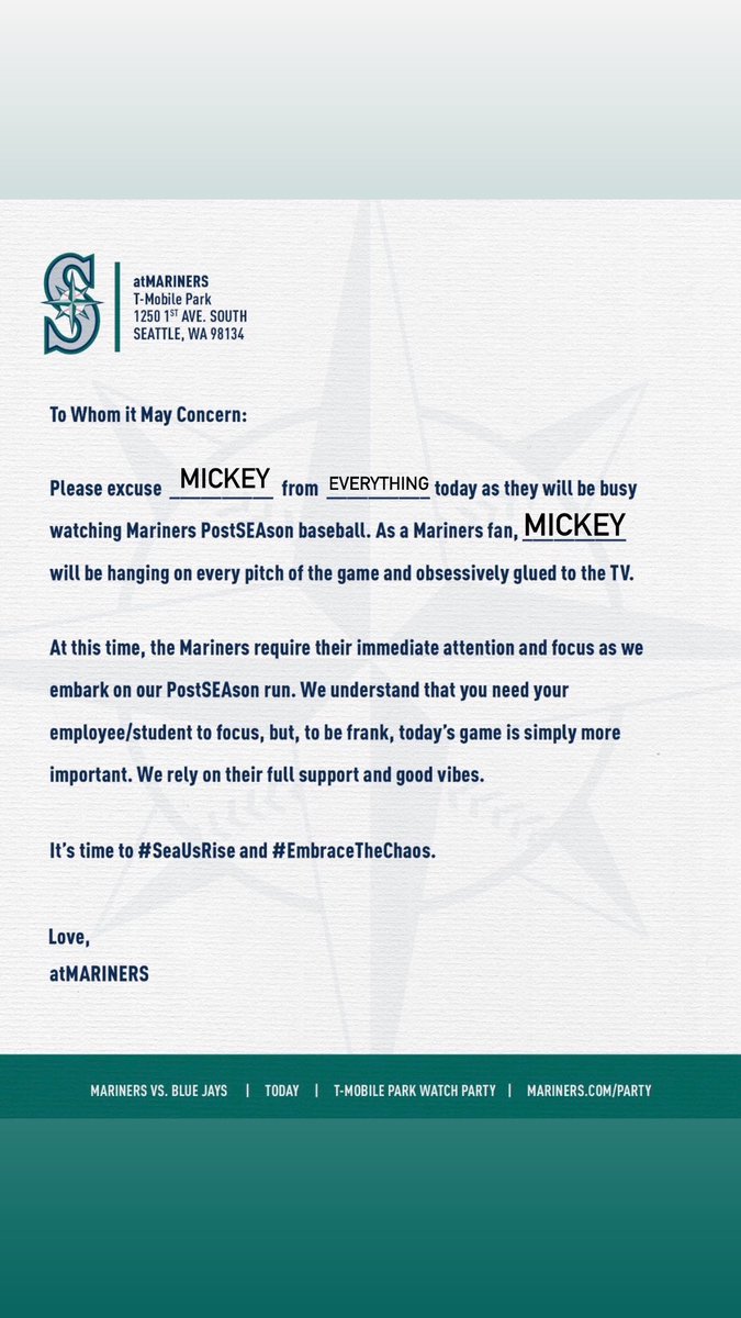 mickeylicious's tweet photo. Go Sportsball! ⚾️⚾️⚾️ #SeaUsRise #Mariners #EmbraceTheChaos https://t.co/Xd4nL3i8dH
