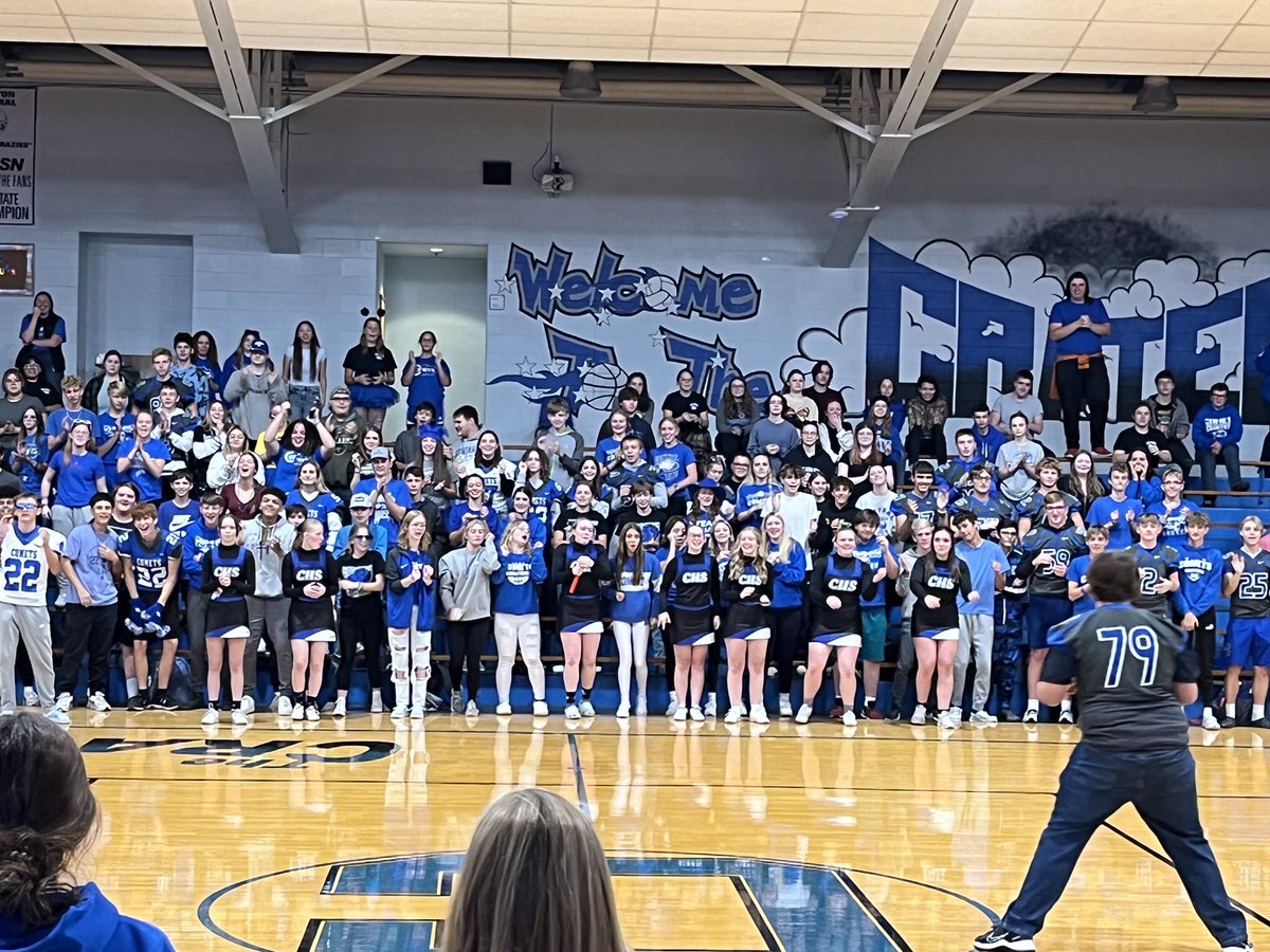 Clifton_Central's tweet photo. One of the best pep assemblies in recent years! Great way to cap Homecoming week. Good luck soccer and football on Friday. Cut lose at the dance on Saturday. Relax on Sunday and Monday. Back at it on Tuesday. Be Great Comets!! https://t.co/zEaSEFsDo9