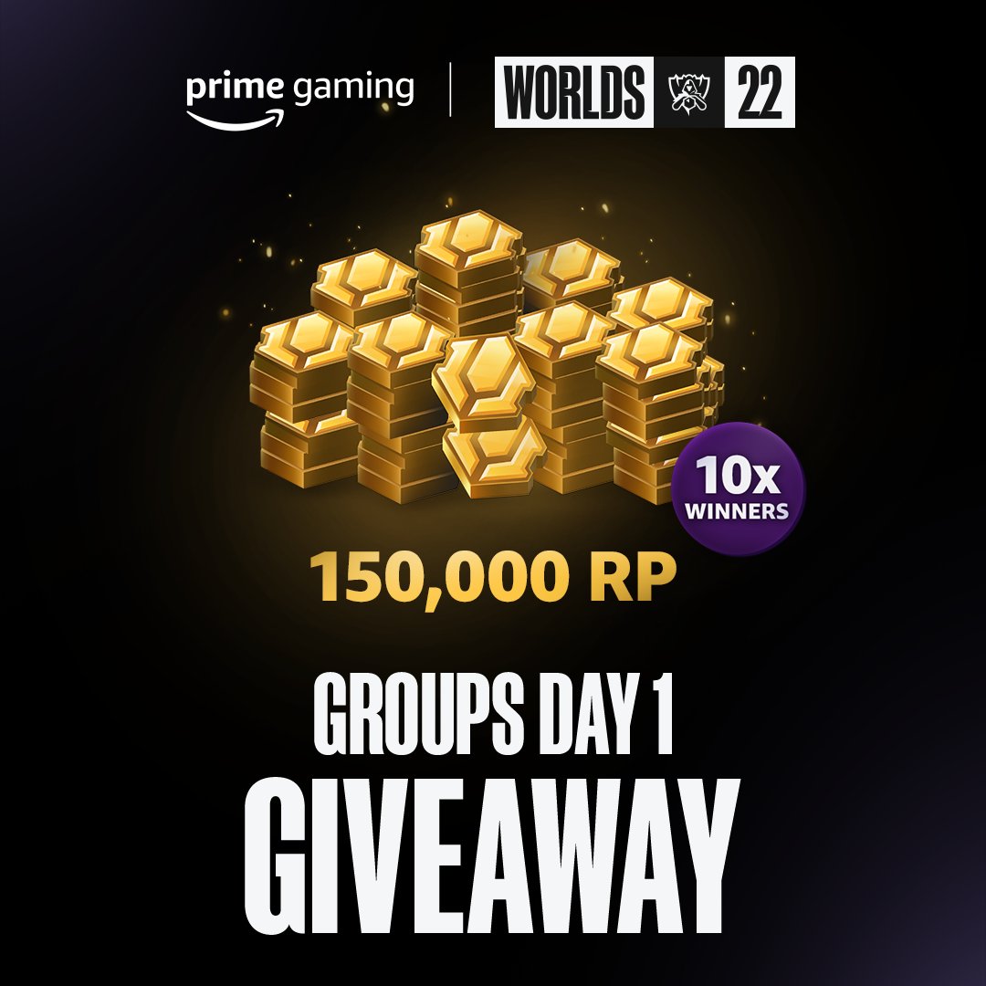 Prime Gaming - Enjoying LOL Esports #Worlds2022? We are! ICYMI you can  enter for a chance to win all the goodies below AND ✨ 350,000 RP ✨! Yes,  that many 0s! Head