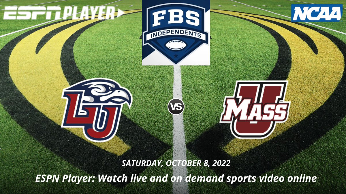 FbsNcaa's tweet photo. Liberty vs Massachusetts
•📺 https://t.co/Arksb8P5Hp
•⏱️ 3:30 PM EDT  
•🗓️ October 08, 2022
@UMassFootball @coachFMartin @UMassADBamford @CoachJeffMoore @UMassAthletics @ChrisPTucci @Burnham_Jay @CoachCarvelUM @ValdamarTBrower @CoachVerdiUMass @coachbenalbert @Coach_Mince54 https://t.co/064NjPKIs0