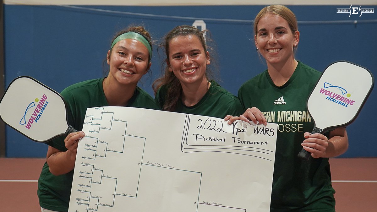 EMU_Lacrosse's tweet photo. Always having fun! 

Thank you @WolverinePickle for having us out today! We enjoyed learning and playing pickleball! https://t.co/ycDWd17Y9i