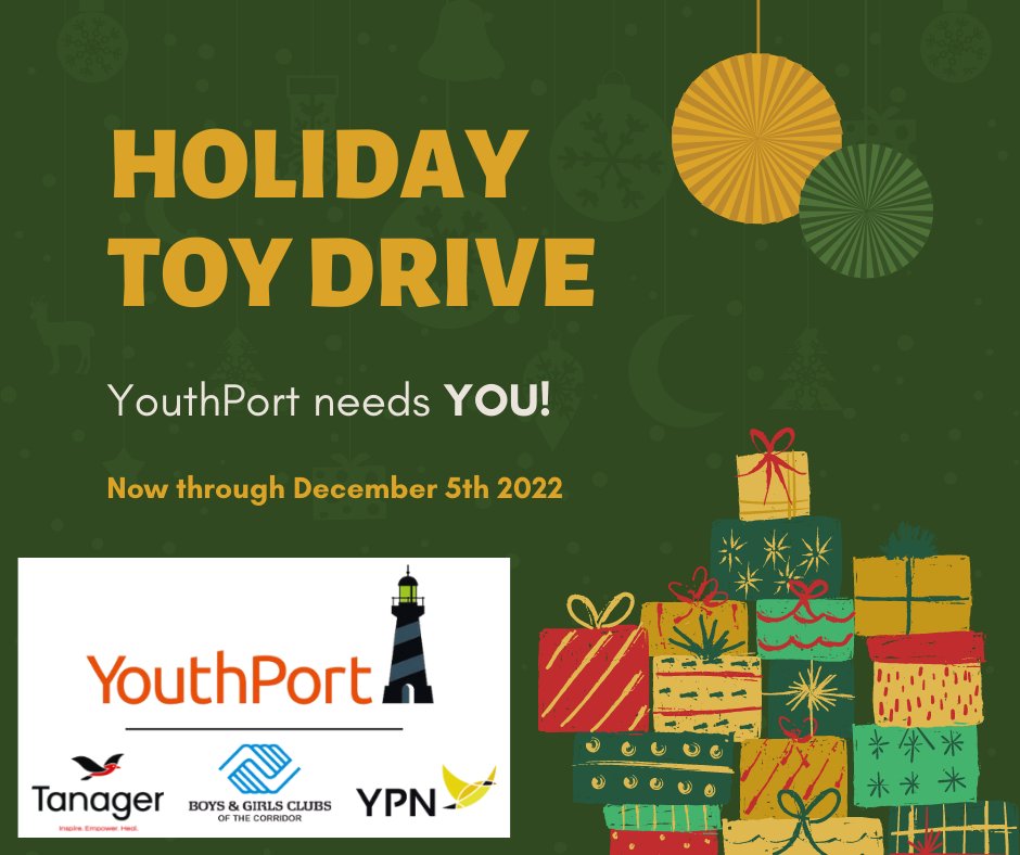 As we approach the 2022 holiday season, our three YouthPort organizations, Boys &amp; Girls Clubs of the Corridor, Tanager and YPN are combining efforts to bring joy to over 1,000 local children! 

Learn more at youthport.org/holidays or donate at youthport.org/give/.