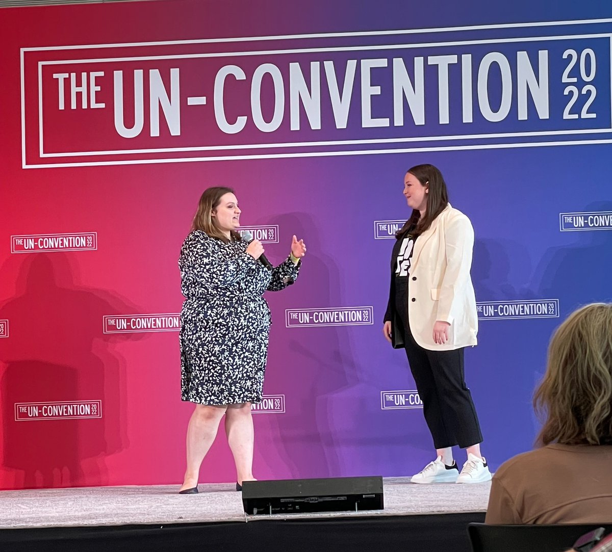 TWCInternships's tweet photo. TWC Student @addisonPeter4 started as an attendee and ended on stage closing out #UnCon22 with @sophieberen Classic TWC #learner taking the mic and doing great things! Thanks for an amazing day @BPC_Bipartisan @smerconish @uniteamerica @conversatnalist
#DCInternship https://t.co/tizn54VkdZ