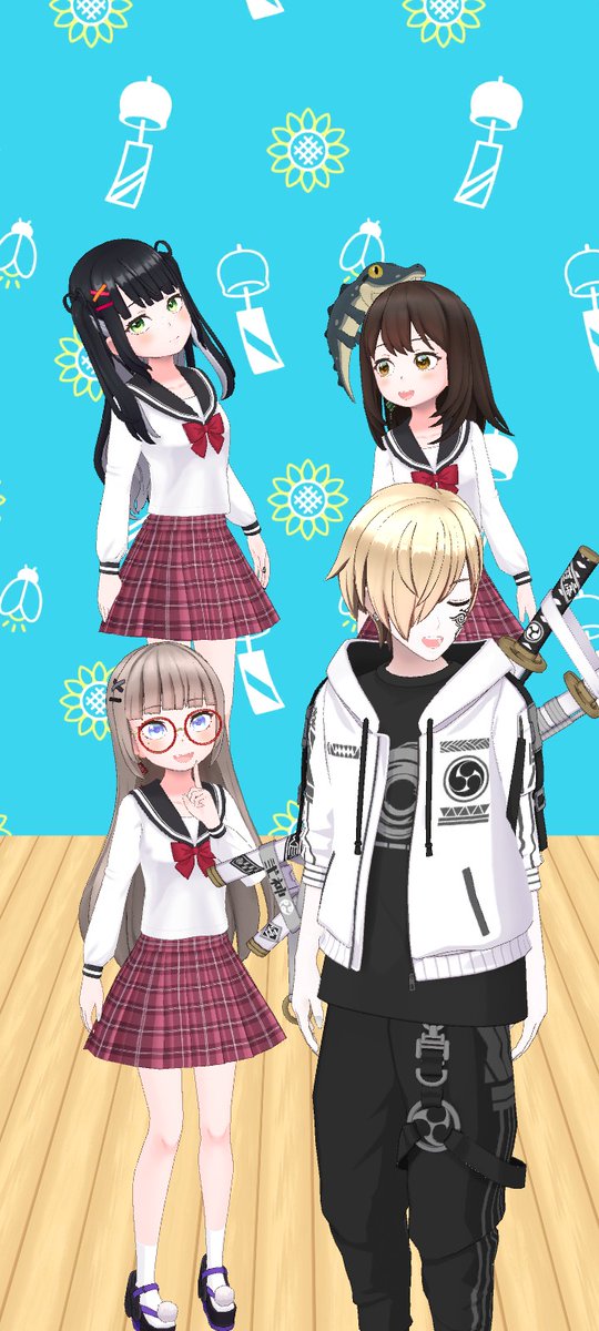 Nanami_Reality's tweet photo. With classmates and oniichan lol 👯 https://t.co/HvmKyPAvm6