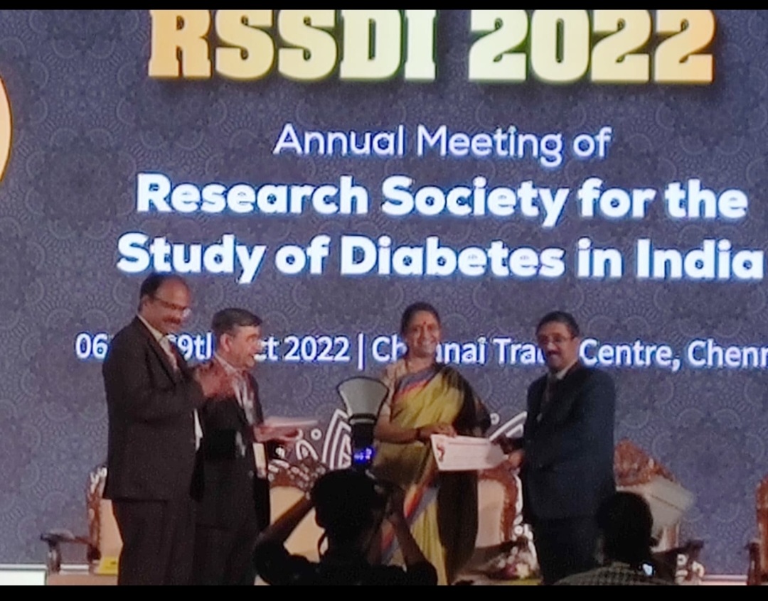 Received a recognition from Dr Sudha Seshayyan Vice Chancellor of Tamilnadu Dr MGR Medical University for leading India in the RSSDI Save the Feet and Keep Walking campaign 2022 where we created awareness Pan India on Early detection of Diabetic Foot Problems @Rssdi_official