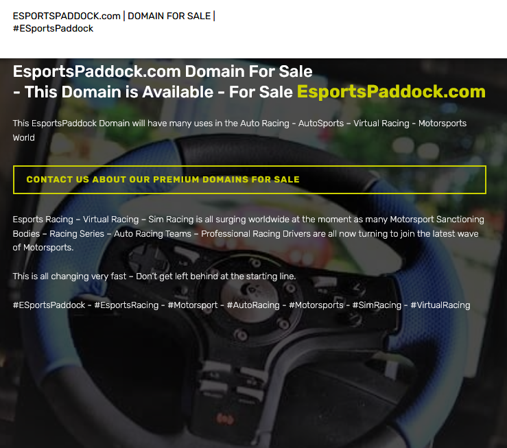 RaceClass's tweet photo. https://t.co/lzlJf8VfD9 Motorsport Internet Domain is For Sale on RaceClass®
https://t.co/IamiQ7oqpl
#ESportsPaddock
#EsportsRacing
#Motorsport
#AutoRacing
#SimRacing
#VirtualRacing
#MSportDomains
#VirtualRacing
#Sportsbetting
#DomainNameForSale
#ESports
| #RaceClass https://t.co/PNhOtkVSpw